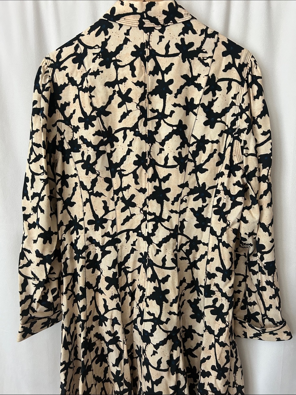 Ulla Johnson Cream Abstract Floral Print Long Sleeve Short Dress **Size 12**🌺🌺 - Picture 5 of 7